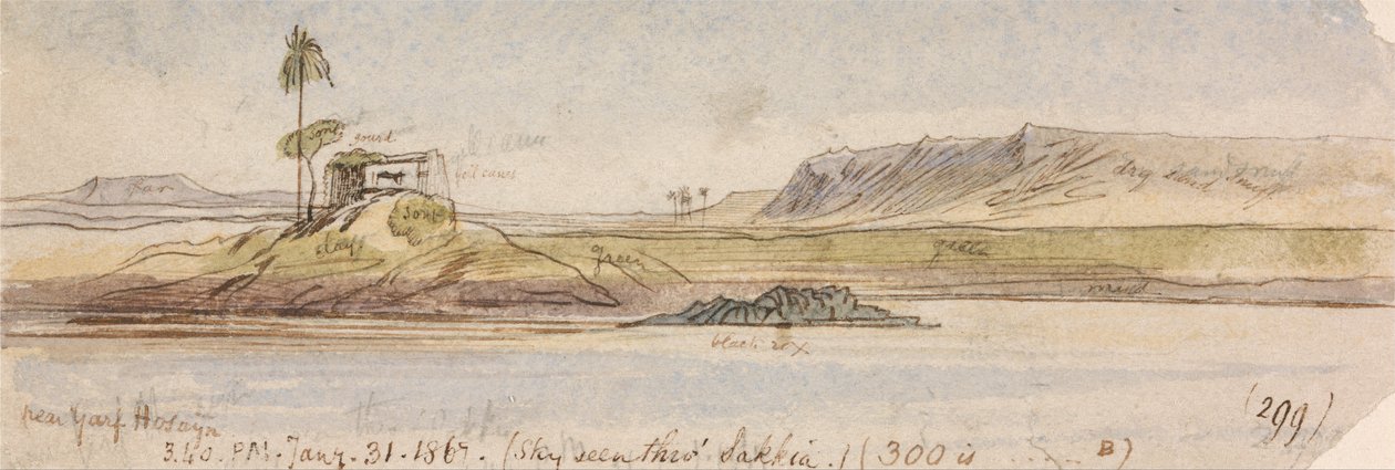 Bij Garf Hossayn, 15:40 uur, 31 januari 1867 (299) door Edward Lear