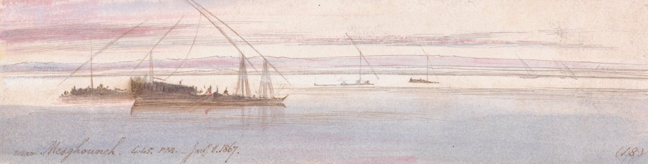 Omgeving Mesghouneh door Edward Lear