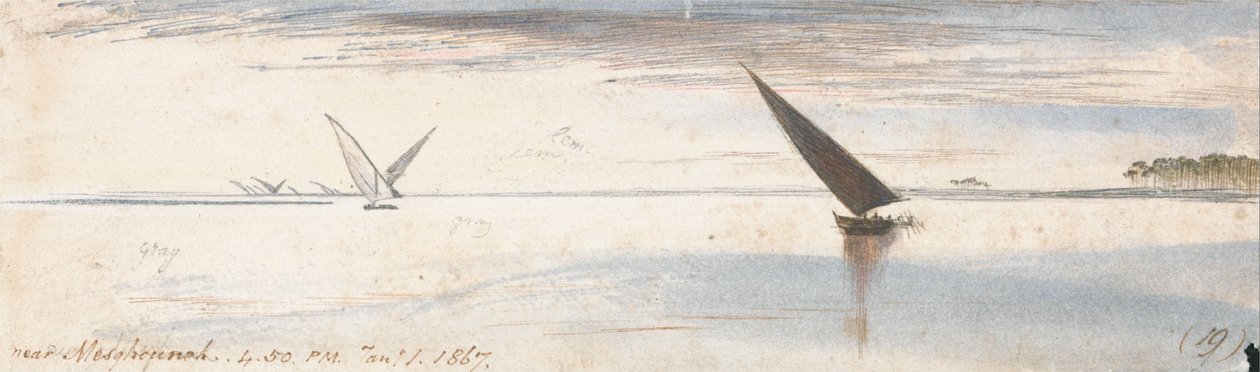 Omgeving Mesghouneh door Edward Lear
