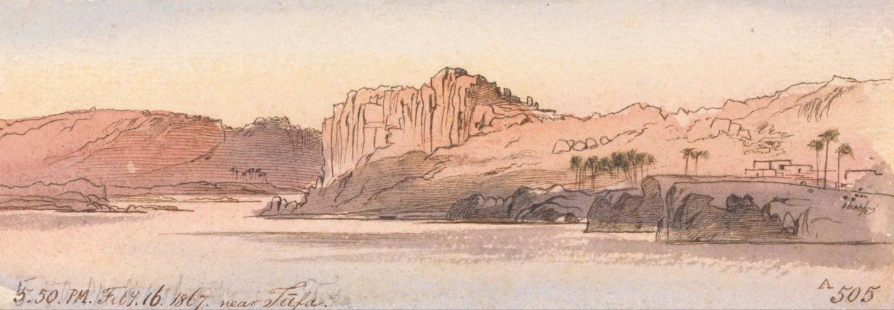 Bij Tafa, 17:50 uur, 16 februari 1867 (505A) door Edward Lear