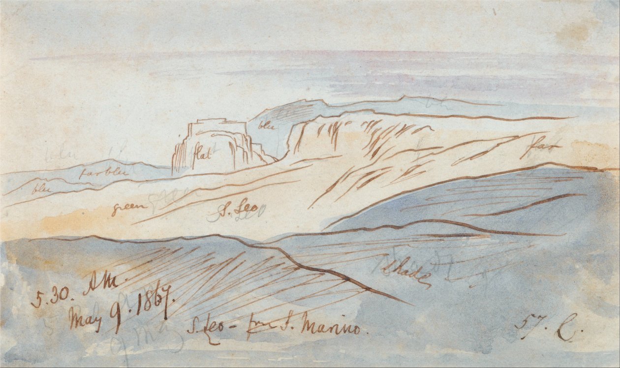 San Leo van San Marino door Edward Lear
