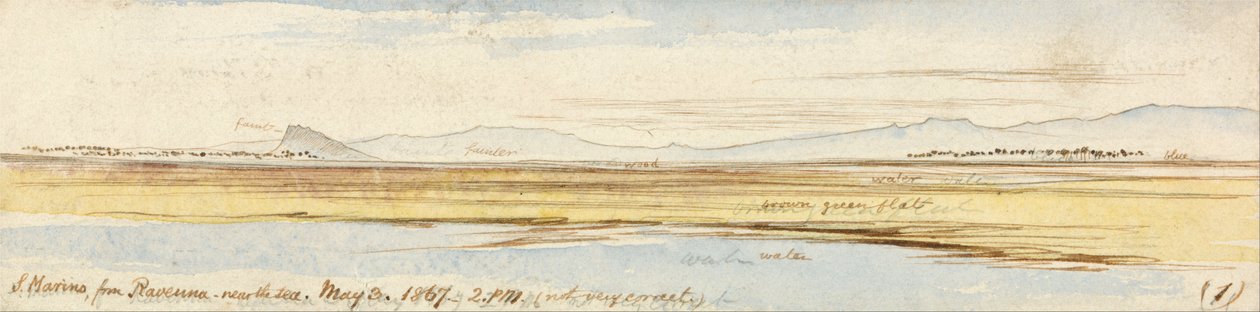 San Marino van Ravenna door Edward Lear
