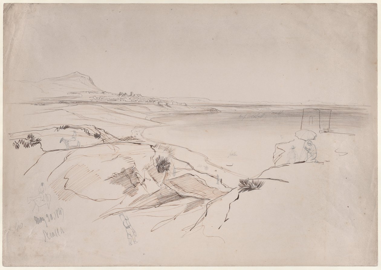 Uitzicht op Sciacca, Sicilië door Edward Lear