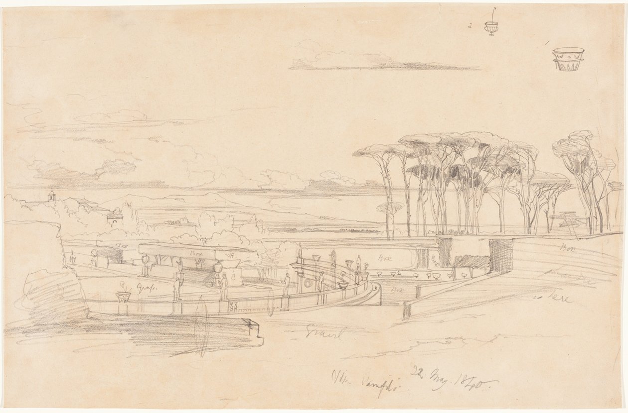 Villa Pamphili door Edward Lear