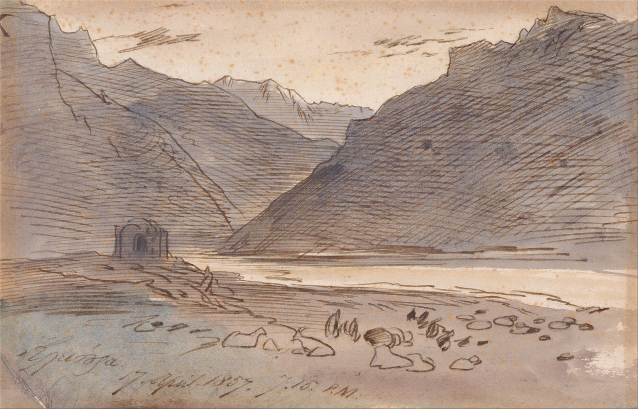 Vjose, 19:15 17 april 1857 door Edward Lear