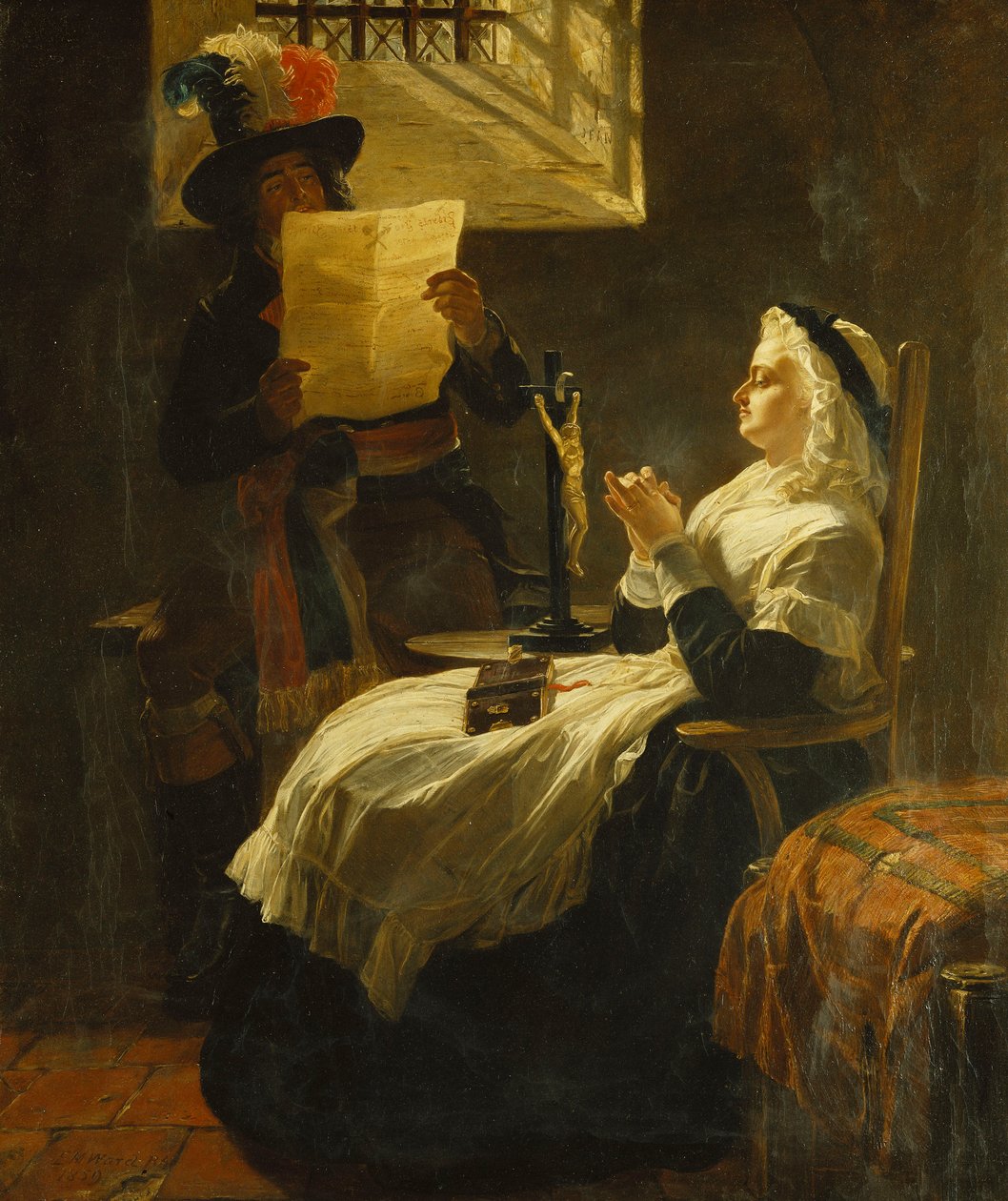 Marie Antoinette Luistert naar de Aanklacht de Dag voor Haar Proces, 1859 door Edward Matthew Ward