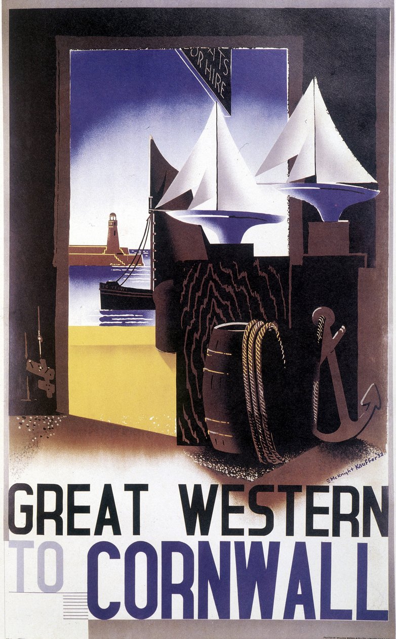 Western naar Cornwall door Edward McKnight Kauffer
