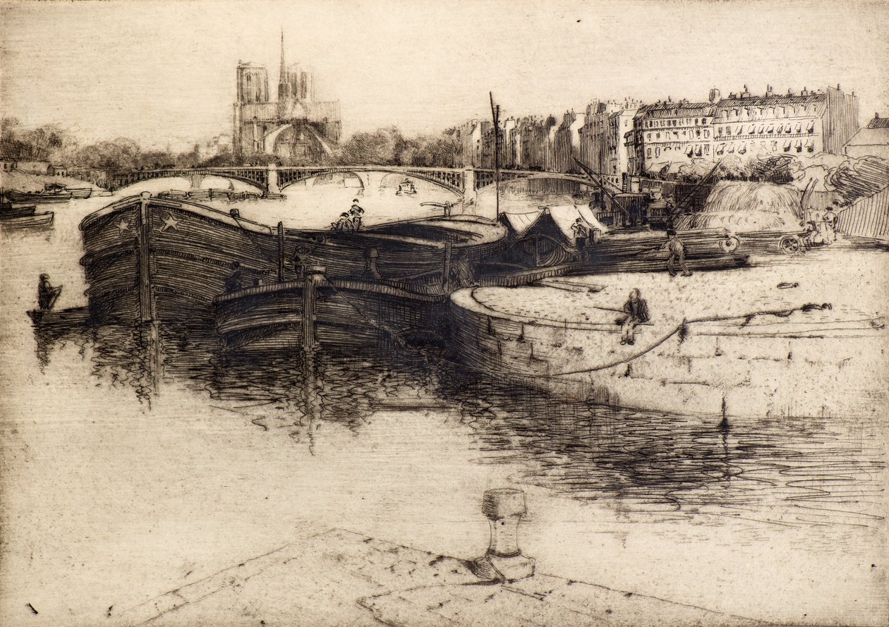 Uitzicht op Notre Dame vanaf de Seine door Edward Millington Synge