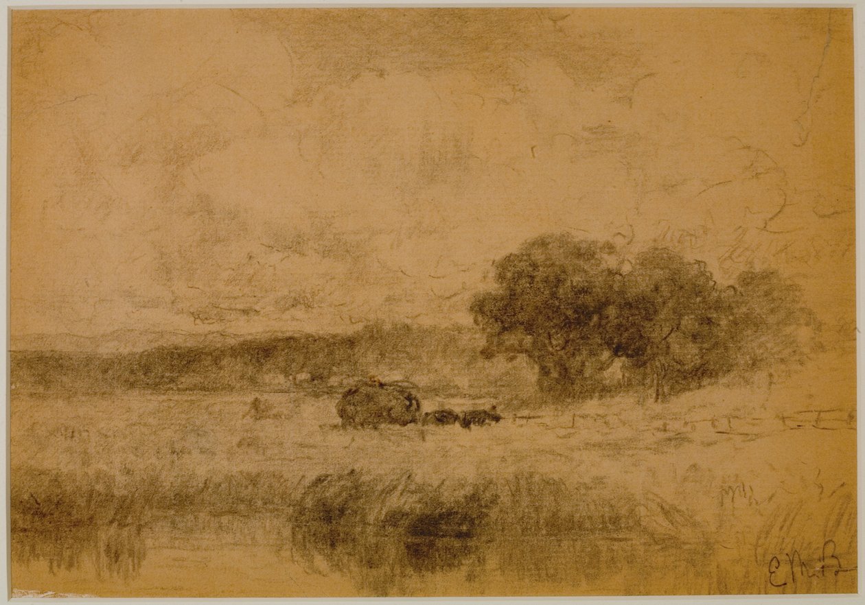 Landschap, Bos (#13) ca. 1880 door Edward Mitchell Bannister