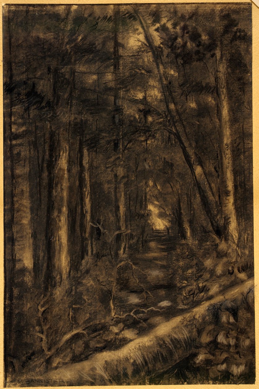 Landschap met pad door bos door Edward Mitchell Bannister