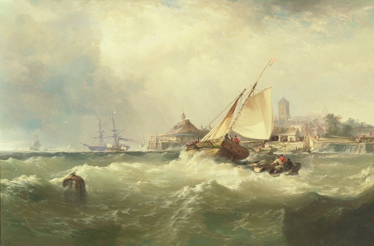 New Castle aan de Delaware door Edward Moran