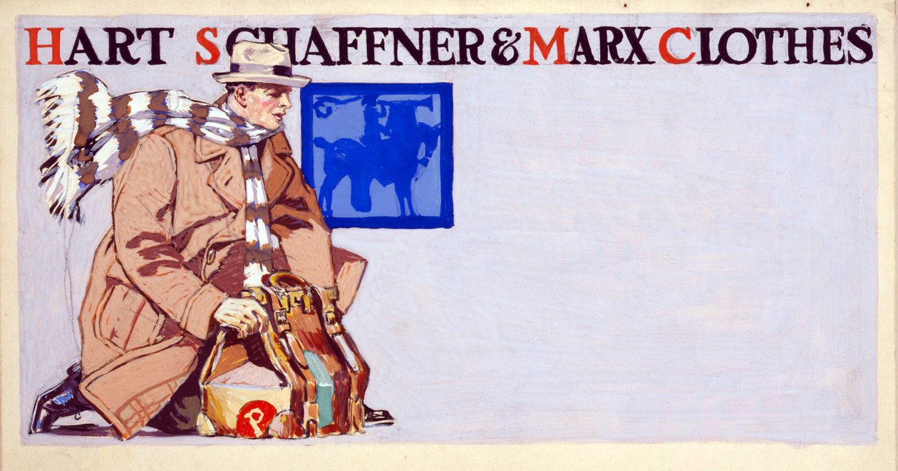 Advertentie voor Hart, Schaffner & Marx Kleding, uitgegeven 1900 door Edward Penfield