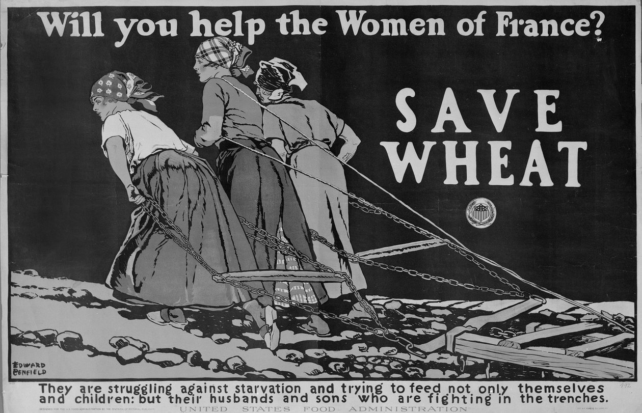 Zal je de vrouwen van Frankrijk helpen? Eerste Wereldoorlog poster door Edward Penfield