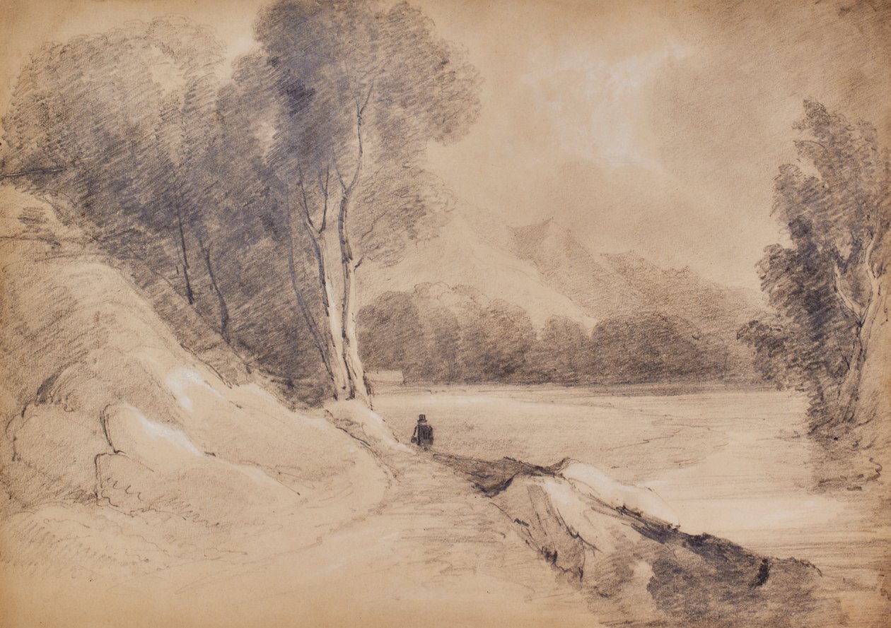 Landschap met figuren door Edward Pretty