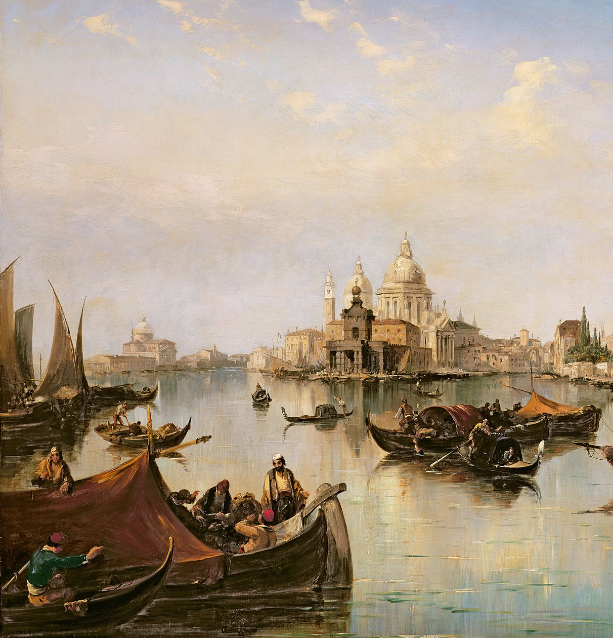 Het Bacino di San Marco, Kijkend naar de Monding van het Grote Kanaal (detail) door Edward Pritchett
