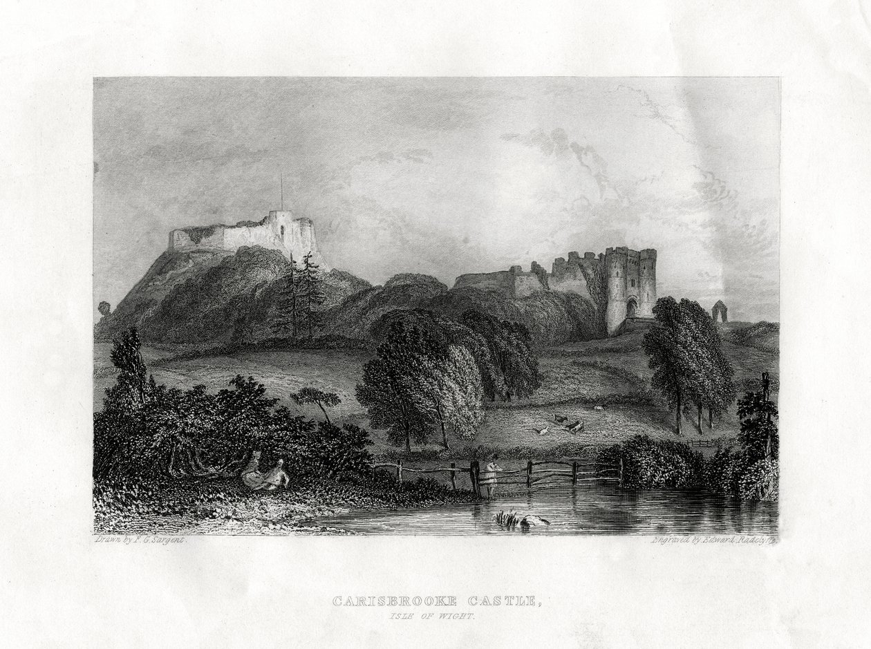 Carisbrooke Castle, Newport, Isle of Wight, 1860 door Edward Radclyffe