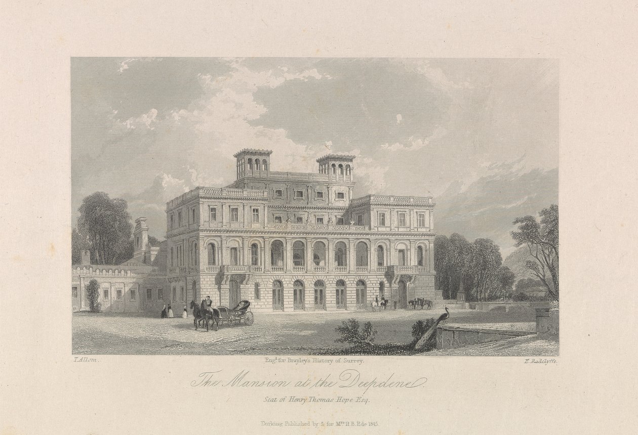 Het Landhuis bij de Deepdene. Zetel van Henry Thomas Hope, Esq. door Edward Radclyffe