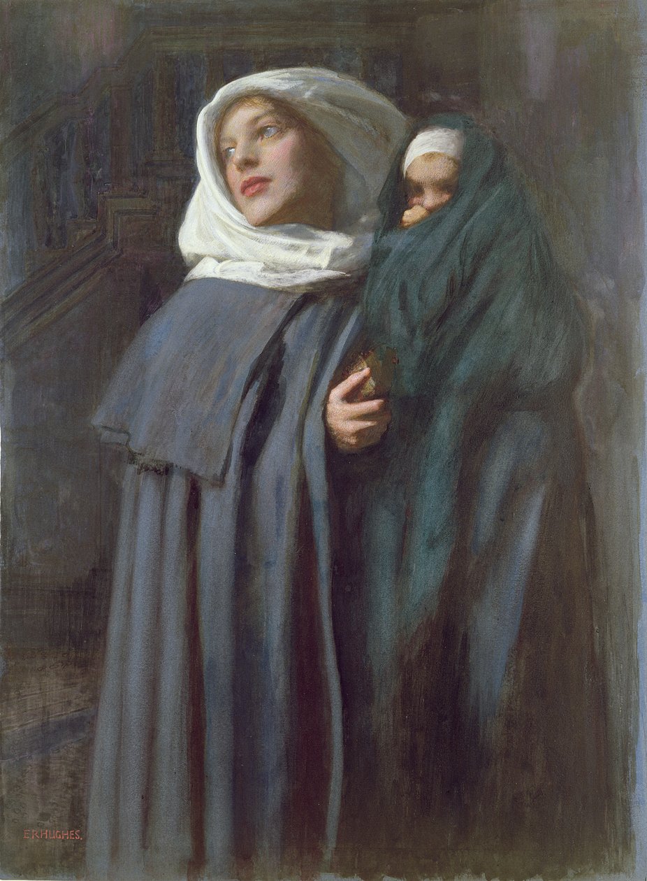 Moeder en kind door Edward Robert Hughes