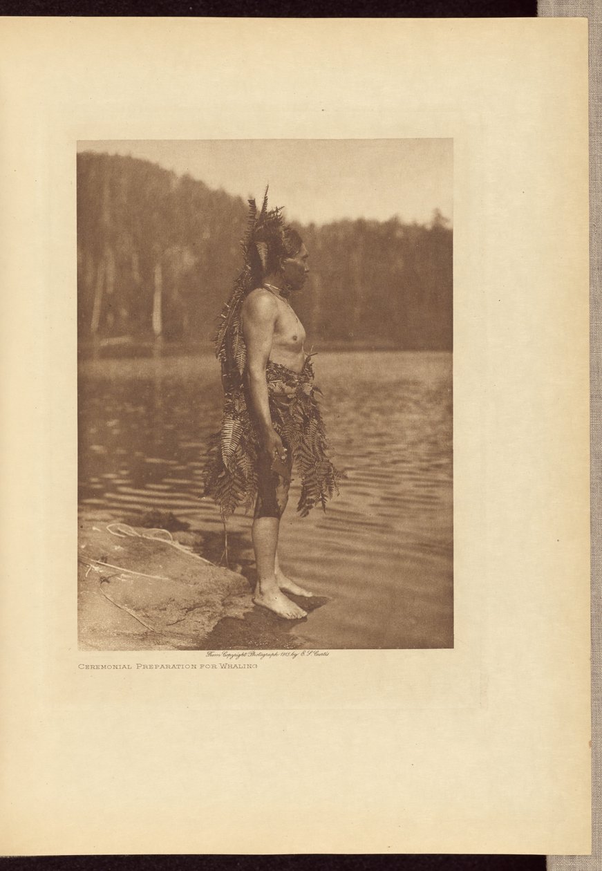 Ceremoniële voorbereiding op de walvisvaart door Edward S. Curtis