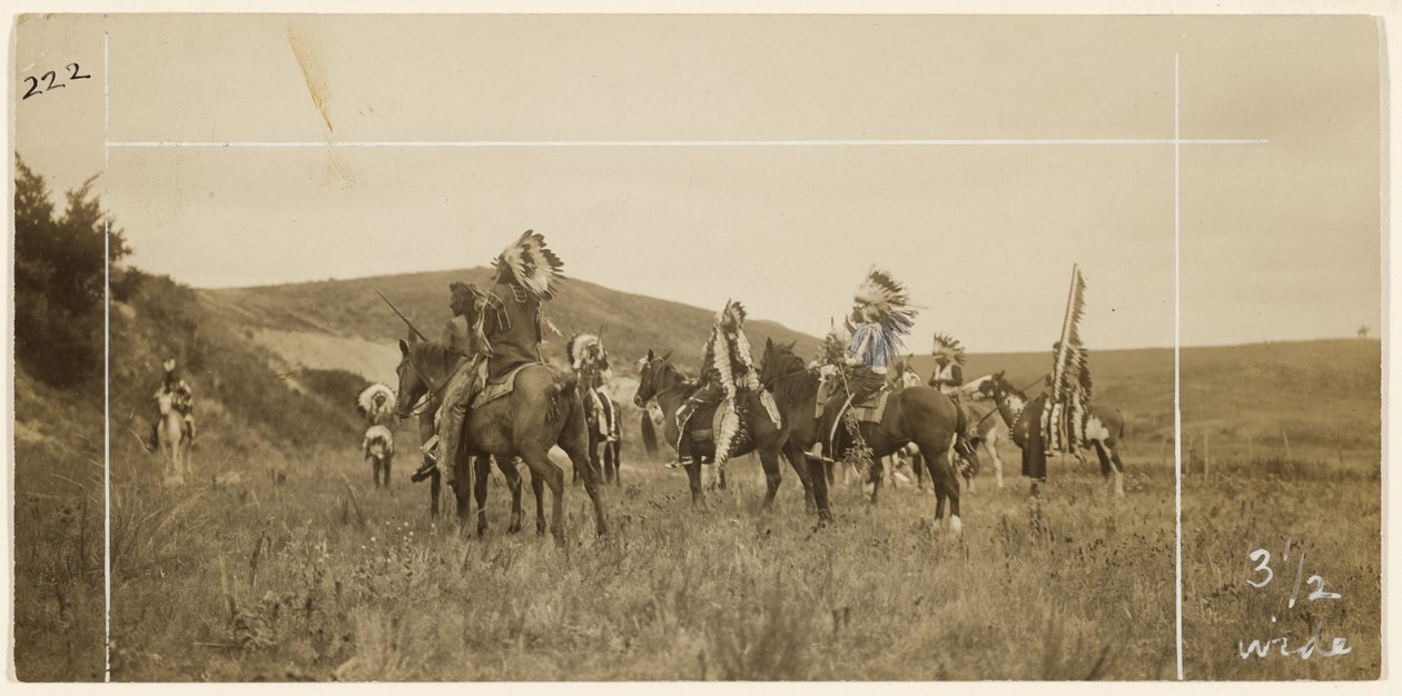 Mannen te paard door Edward S. Curtis