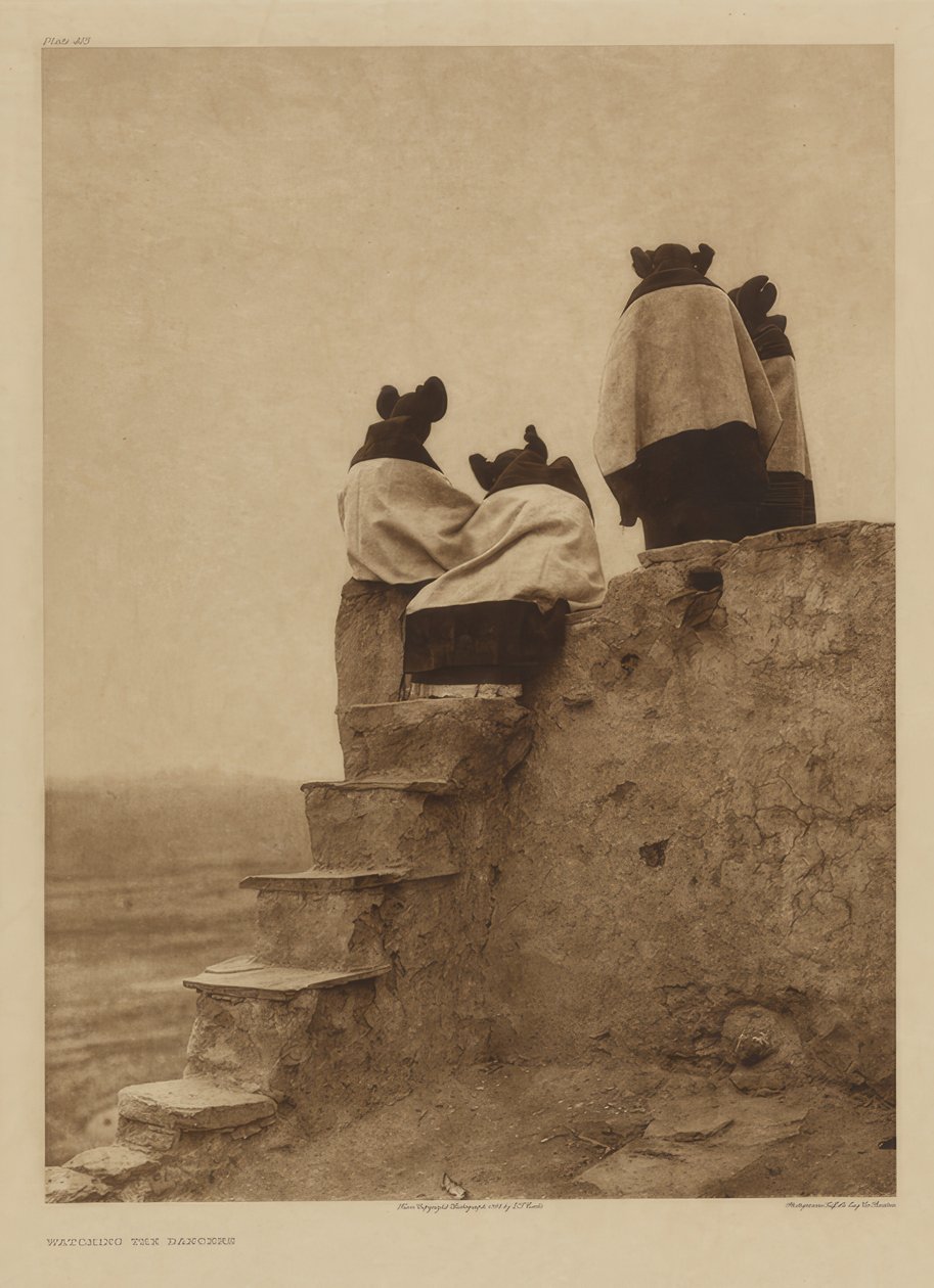 Kijken naar de dansers door Edward S. Curtis