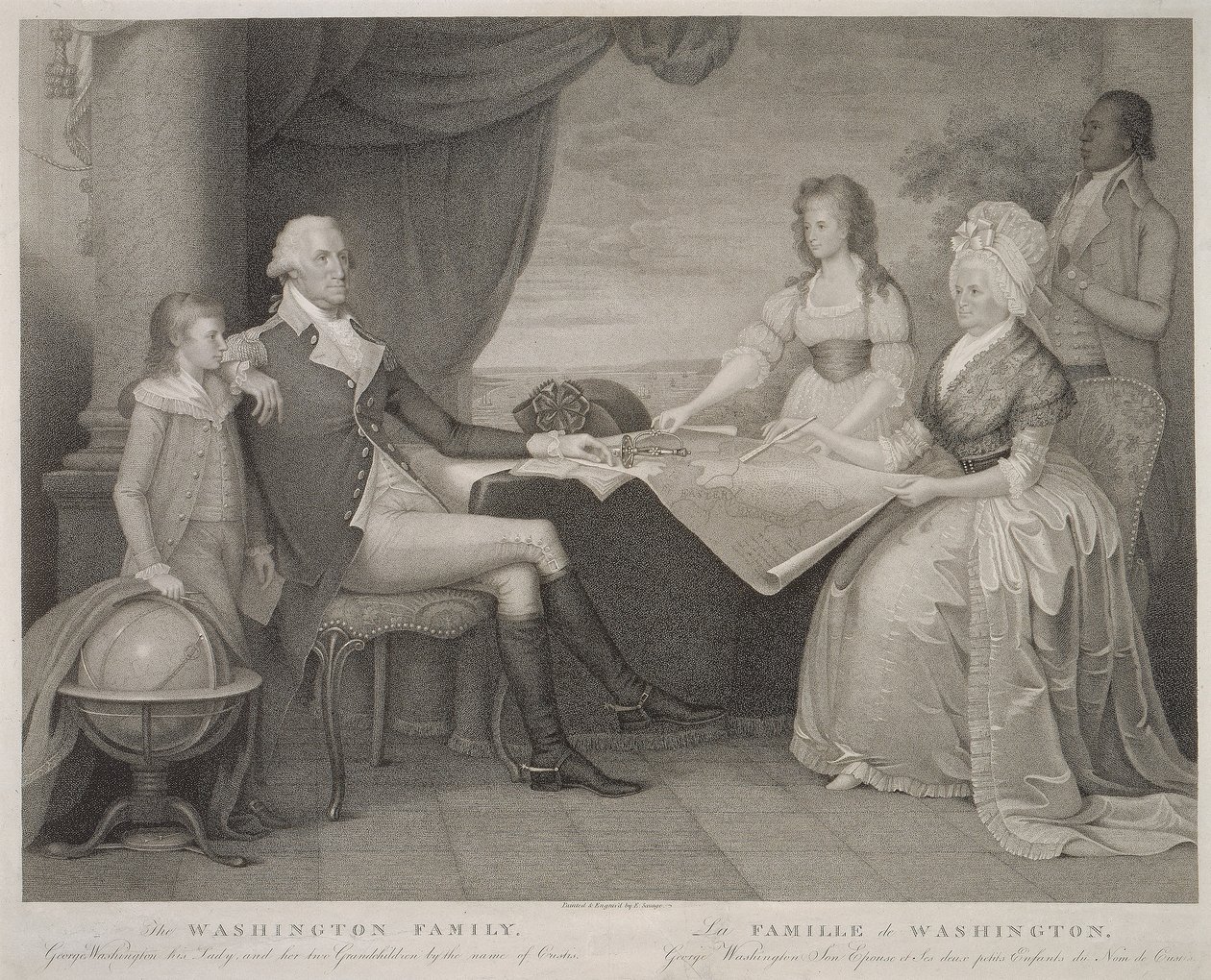 De familie Washington door Edward Savage