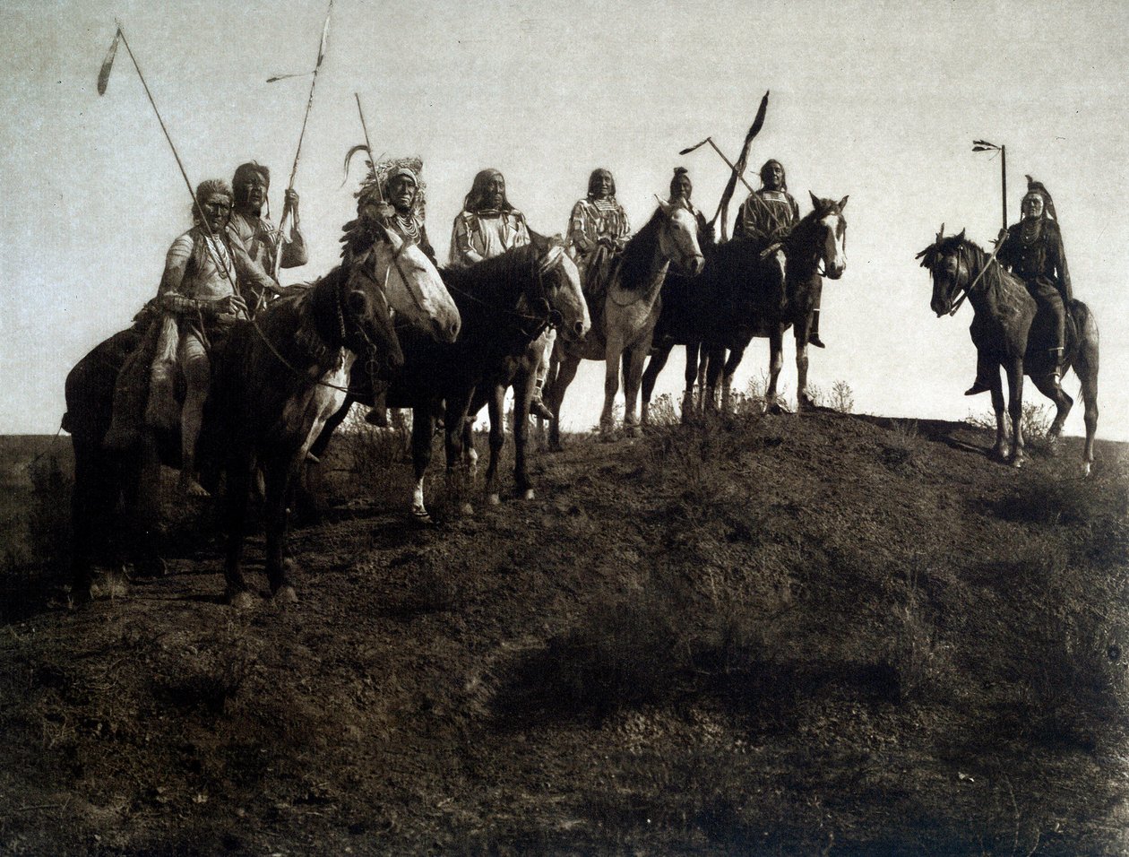Amerikaanse Indianen: apsaroke krijger te paard door Edward Sheriff Curtis