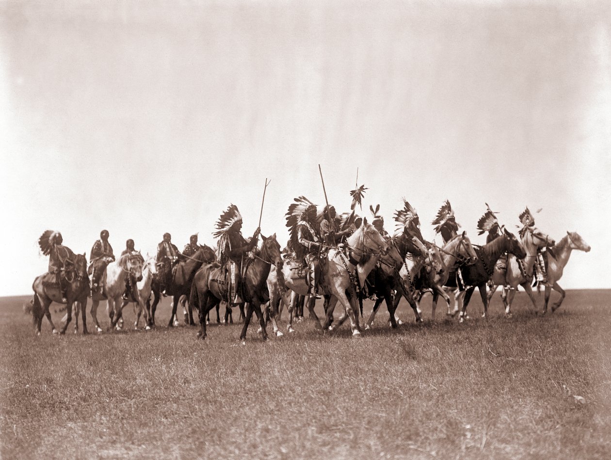 Brule Sioux oorlogspartij door Edward S. Curtis, ca. 1907 door Edward Sheriff Curtis