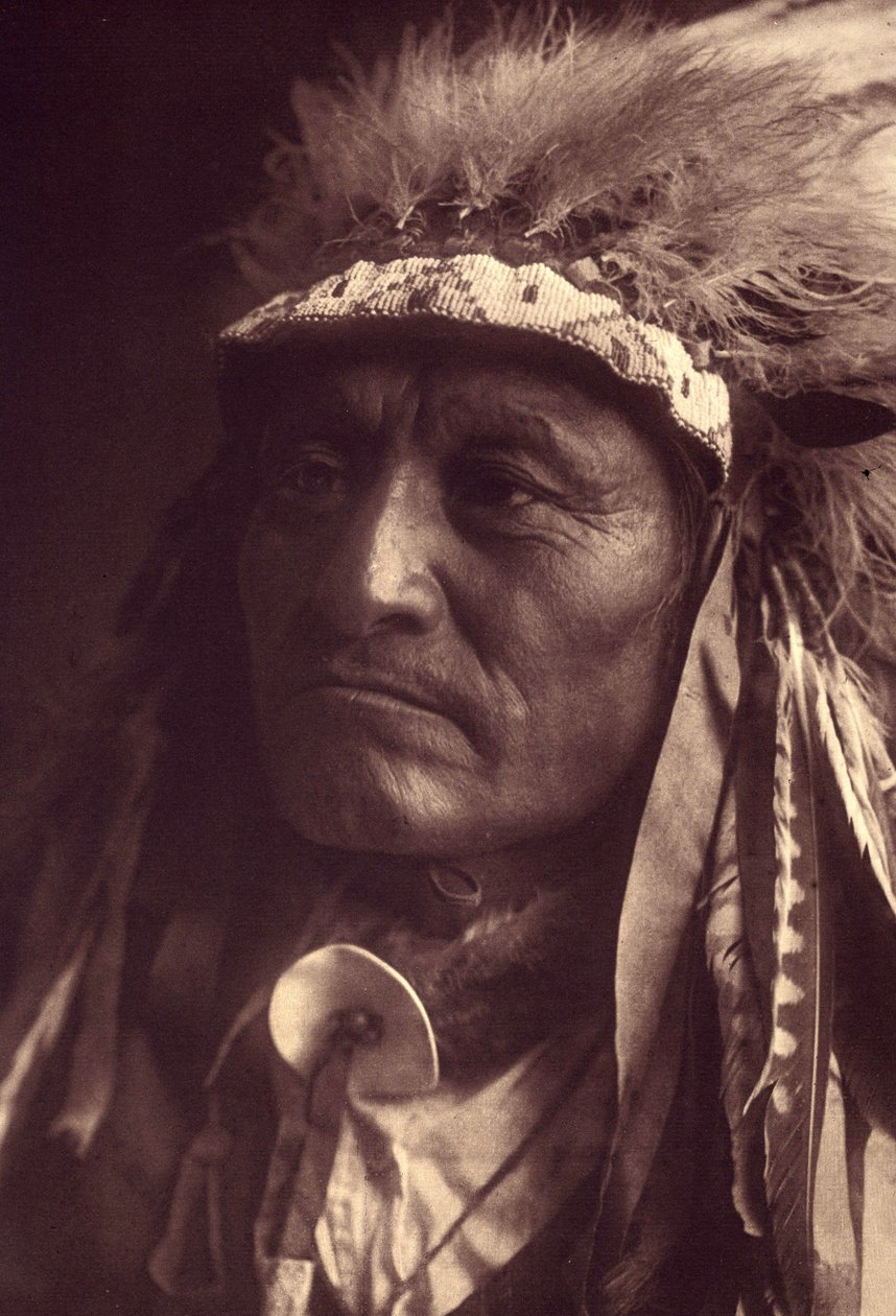 Crazy Thunder, een Sioux Teton door Edward Sheriff Curtis