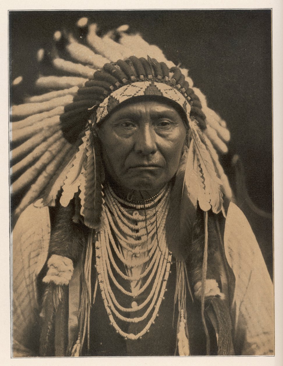 Inheemse Amerikaanse opperhoofd van de Nez Perces door Edward Sheriff Curtis