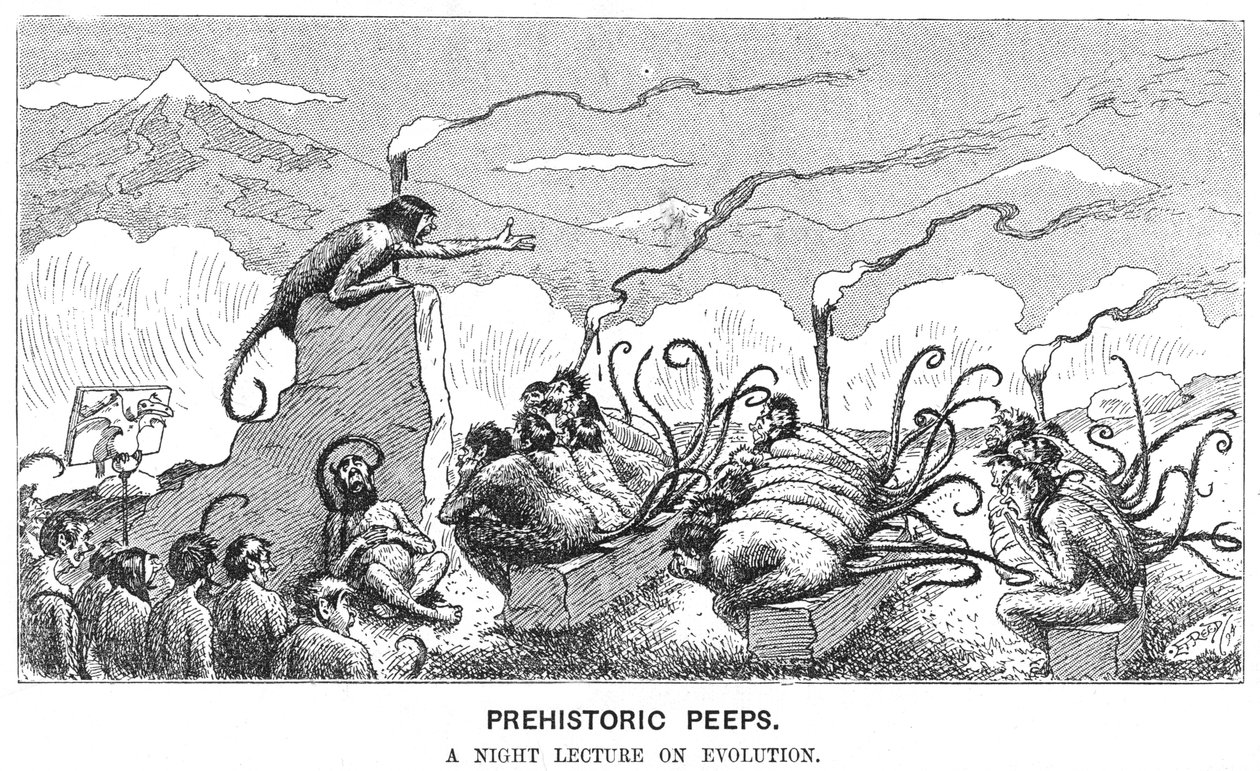 Prehistorische Blikken: Een Nachtlezing over Evolutie, 1894 door Edward Tennyson Reed
