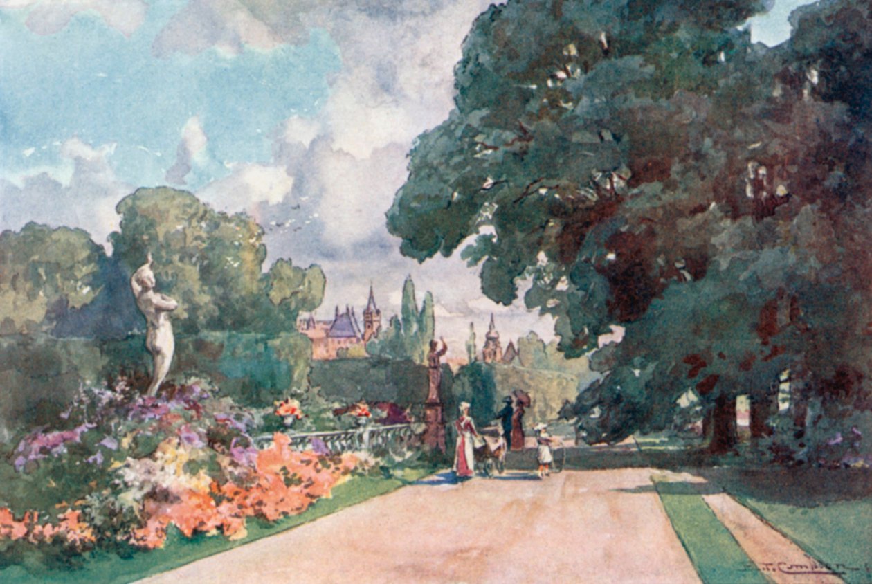 Hannover - Herrenhausen (kleurenlitho) door Edward Theodore Compton