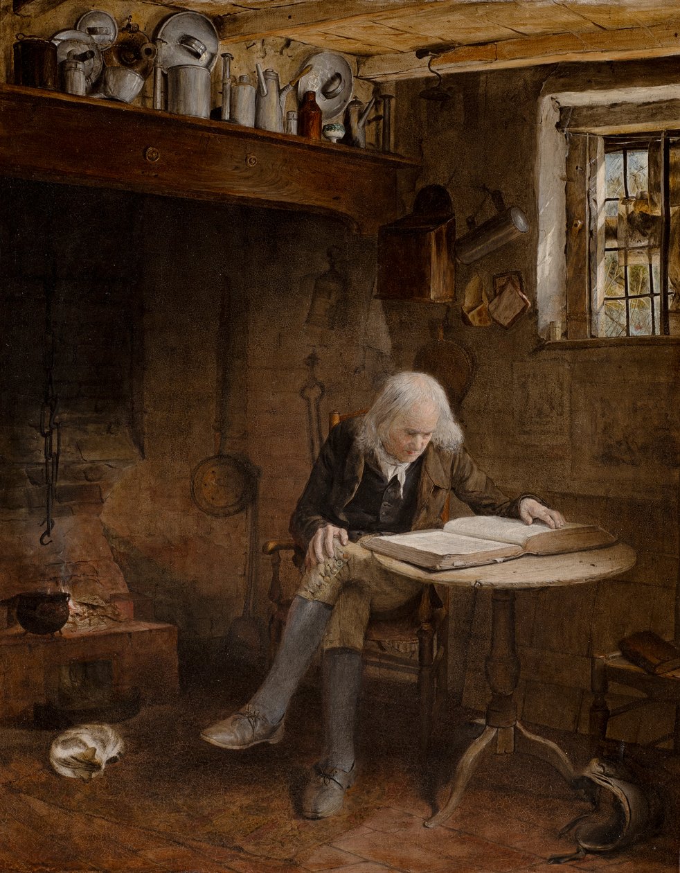 Meditatie (olieverf op doek) door Edward Thompson Davis