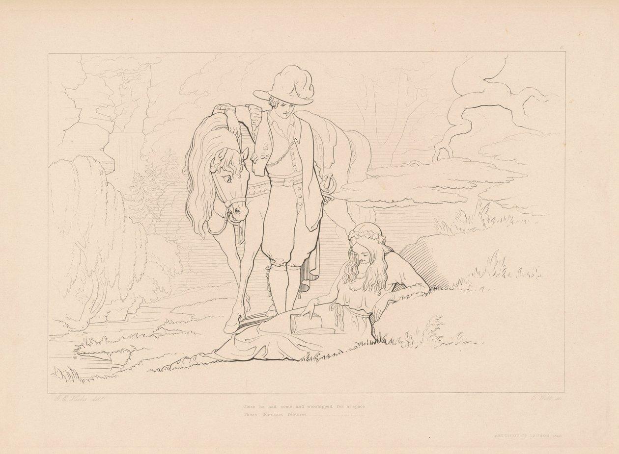 Dichtbij was hij gekomen... door Edward Webb, after George Elgar Hicks