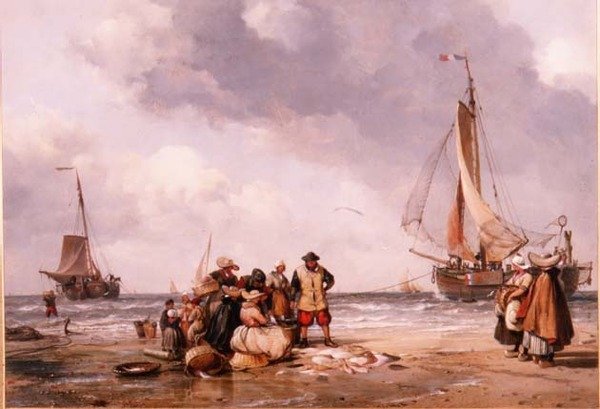 Vissersvolk Telt de Vangst door Edward William Cooke