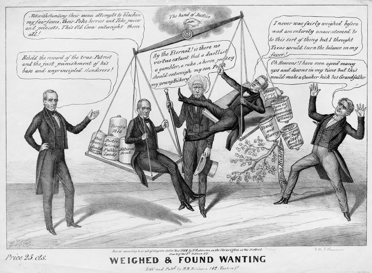 Gewogen en te licht bevonden, gepubliceerd door H R Robinson, New York, 1844 door Edward Williams Clay