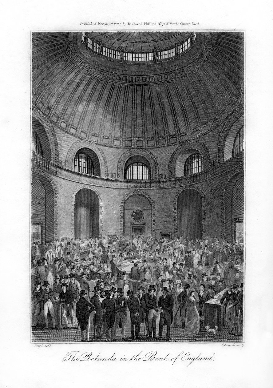 De Rotunda in de Bank of England, Londen, 1804 door Edwards