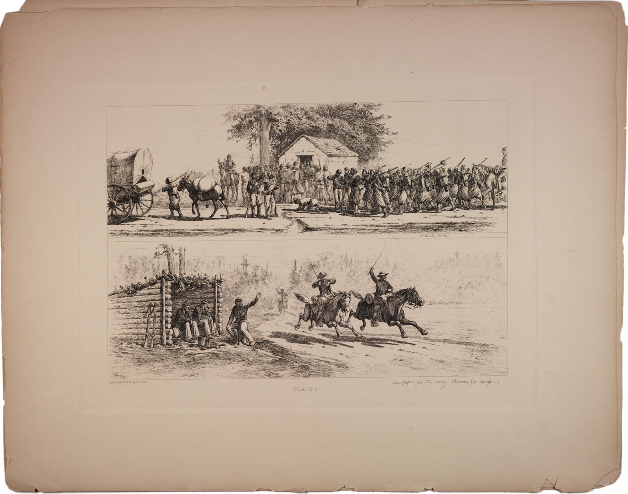 Een dorstige menigte bij het oude bronhuis, 1876 door Edwin Austin Forbes