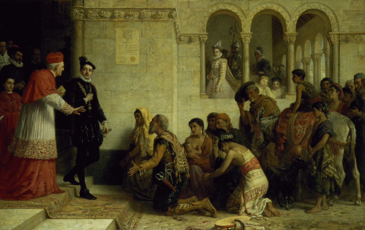 De smekelingen. De verdrijving van de zigeuners uit Spanje, 1872 door Edwin Longsden Long