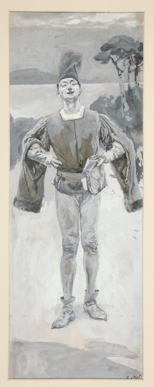 Autolycus, illustratie bij Ballads and Ballad Music Illustrating Shakespeare door Edwin Austin Abbey