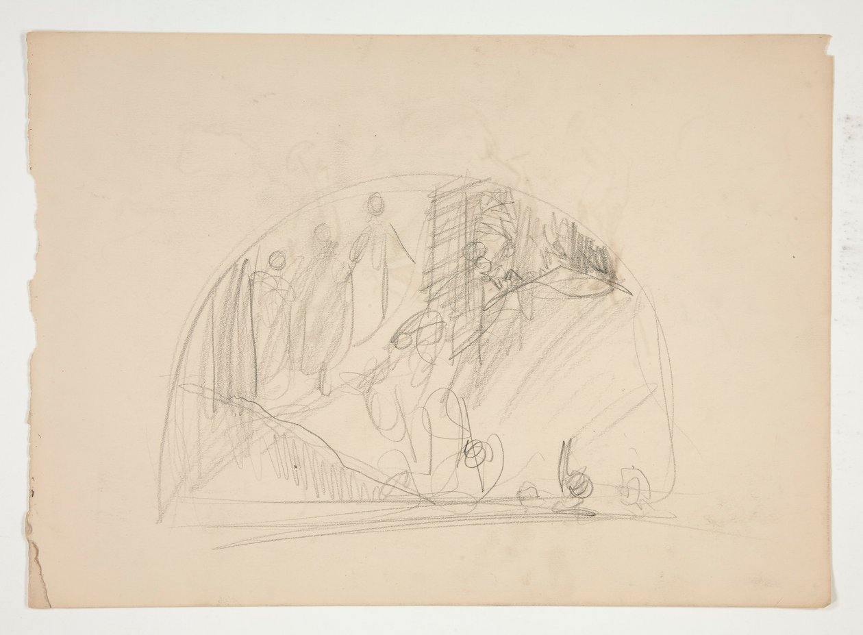 Compositiestudie voor door Edwin Austin Abbey