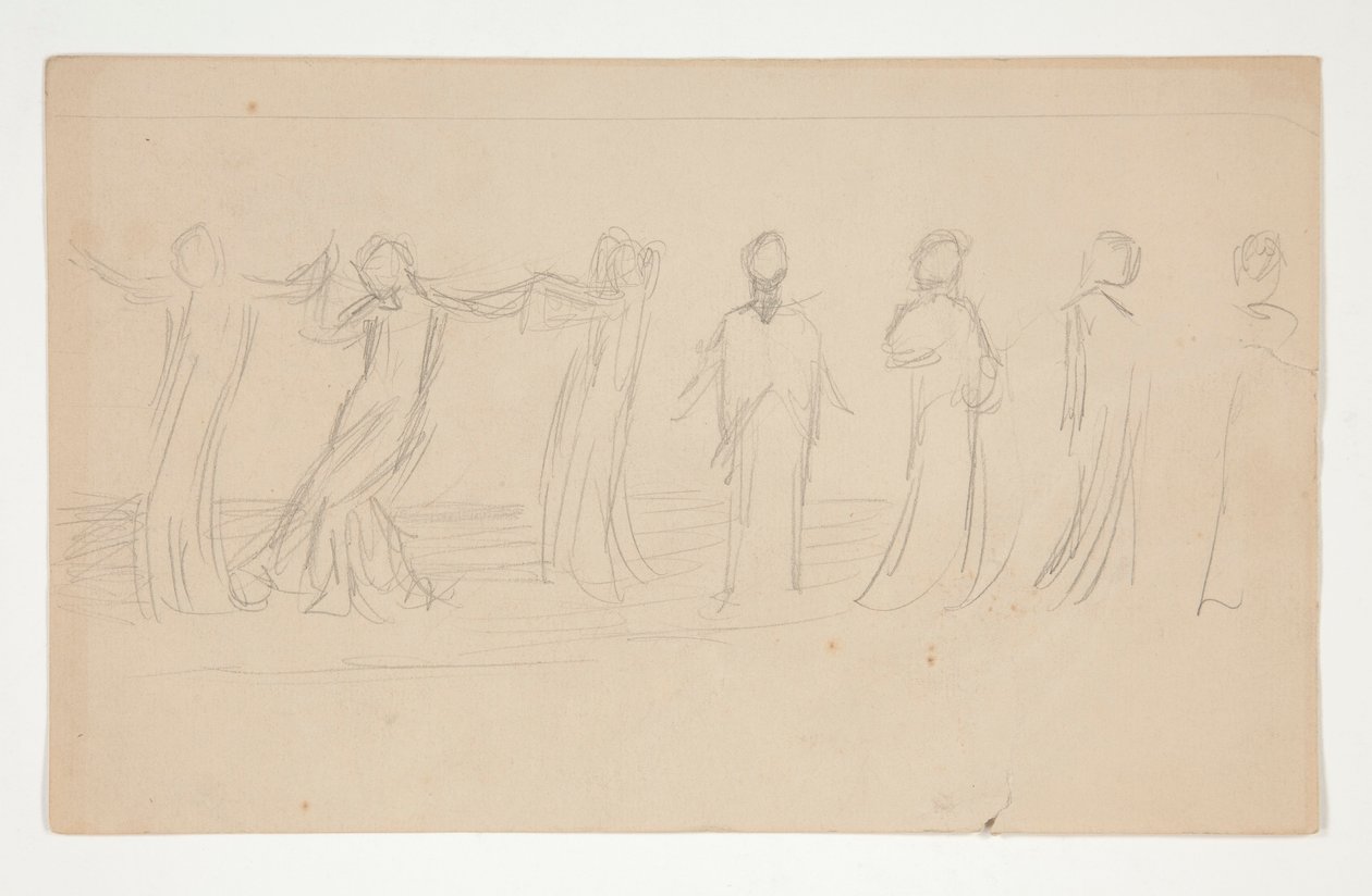 Compositiestudie voor door Edwin Austin Abbey