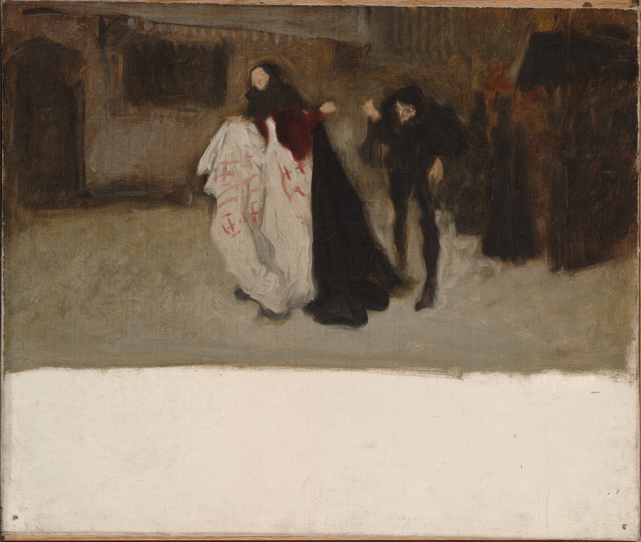 Compositorische studie, voor Richard, hertog van Gloucester, en Lady Anne door Edwin Austin Abbey