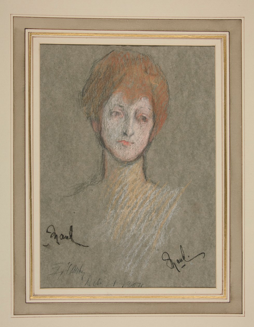 Kroning van Edward VII Portret: Prinses Maud van Groot-Brittannië door Edwin Austin Abbey