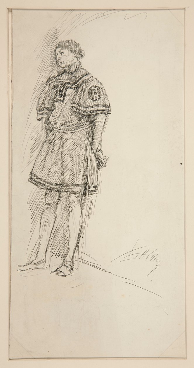 Kostuumstudie voor Twee Heren van Verona (?) door Edwin Austin Abbey