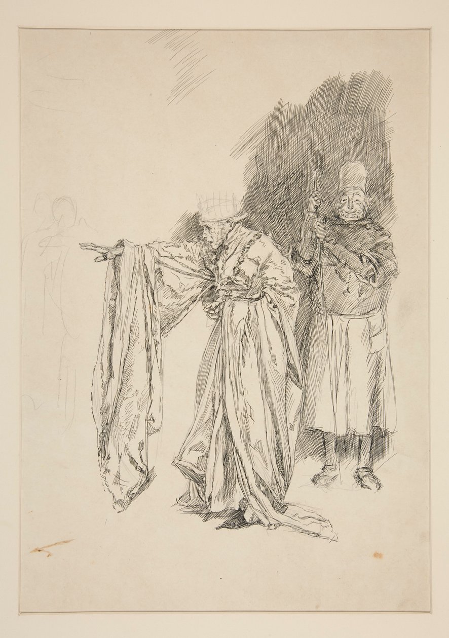 Vroege studie voor Koning - Act II, Scene III, Allen door Edwin Austin Abbey