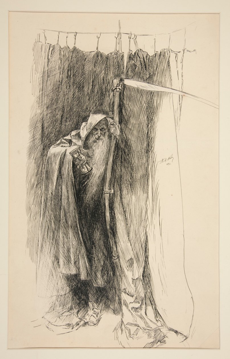 Enter Time, als koor - Act IV, Scene I, De Winter door Edwin Austin Abbey