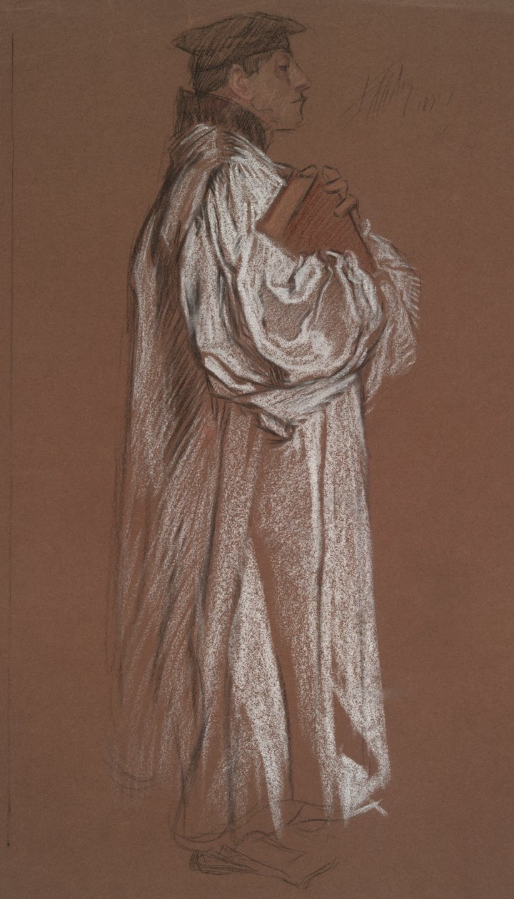 Figuur voor het proces van Catherine door Edwin Austin Abbey