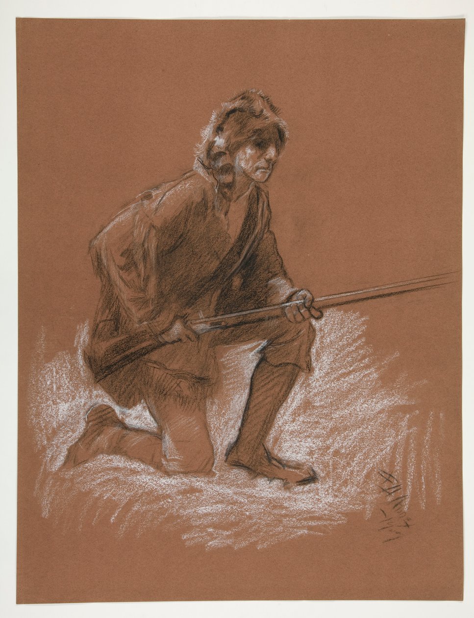 Figurenstudie voor door Edwin Austin Abbey