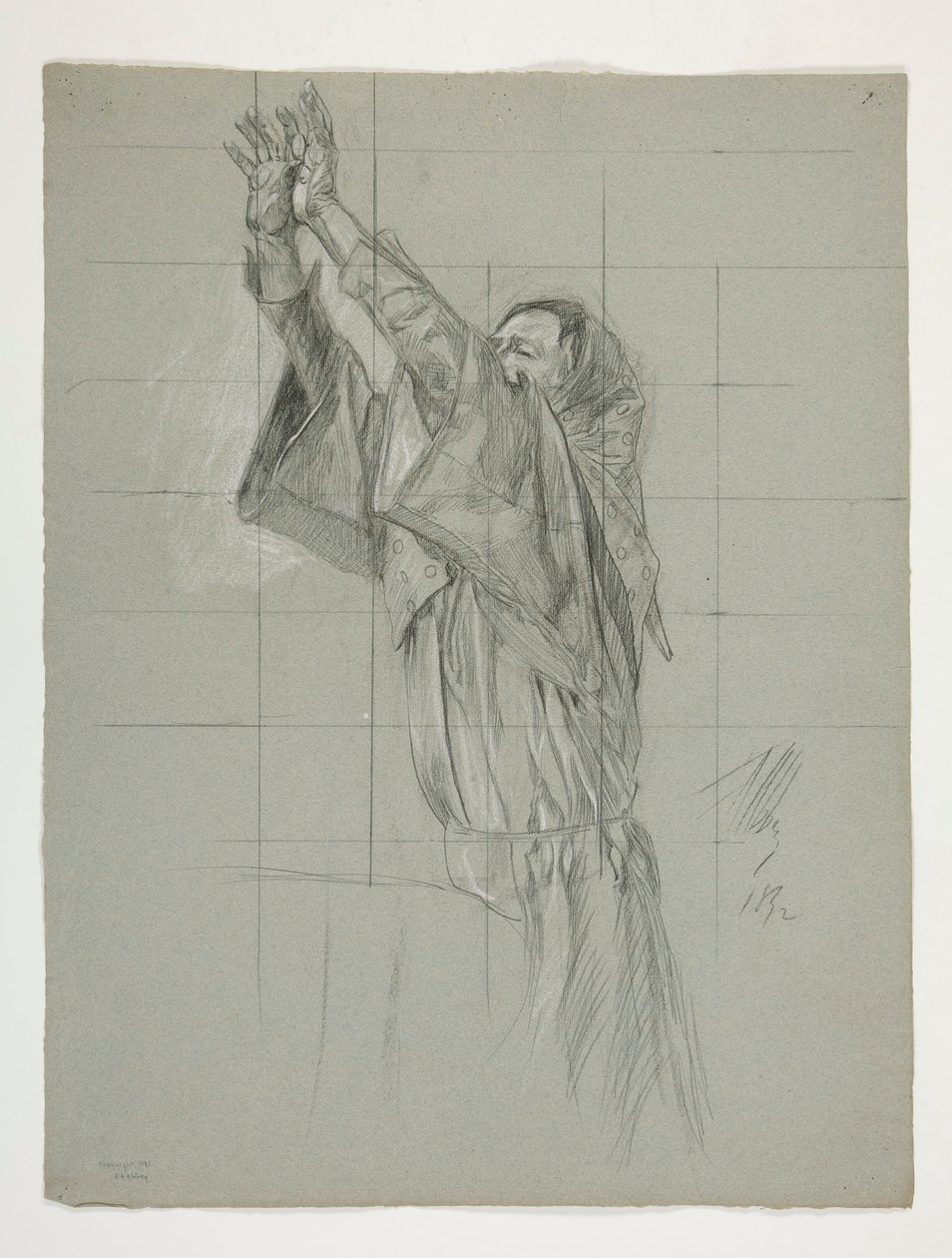Figuurstudie voor Koning Arthur door Edwin Austin Abbey